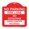 Signmission No Parking-Fire Lane-No Estacione Zona Contra Incendio, Red & White Alum, 18" x 18", RW-1818-23633 A-DES-RW-1818-23633 - alternate 1